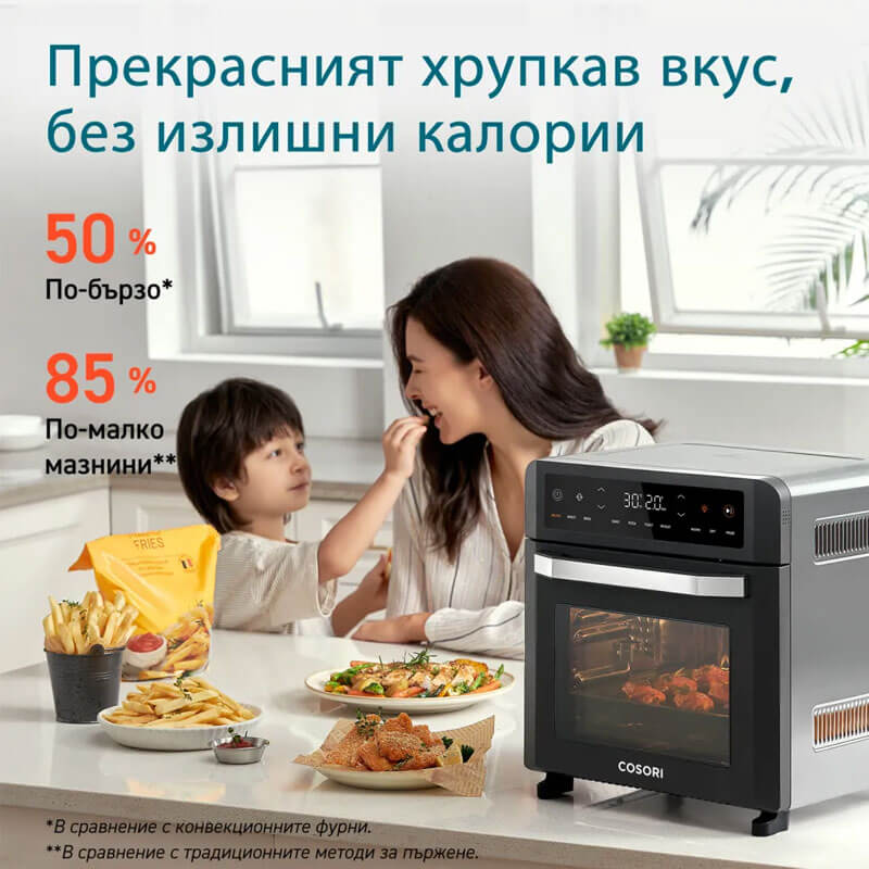 Фритюрник с горещ въздух тип фурна Cosori CAF-R121-KEU, 12L, Черен