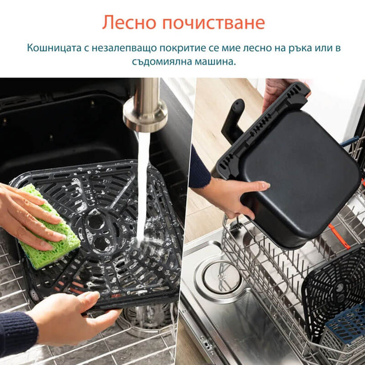 Фритюрник с горещ въздух Cosori Dual Blaze CAF-P583S, 6.4L, Черен