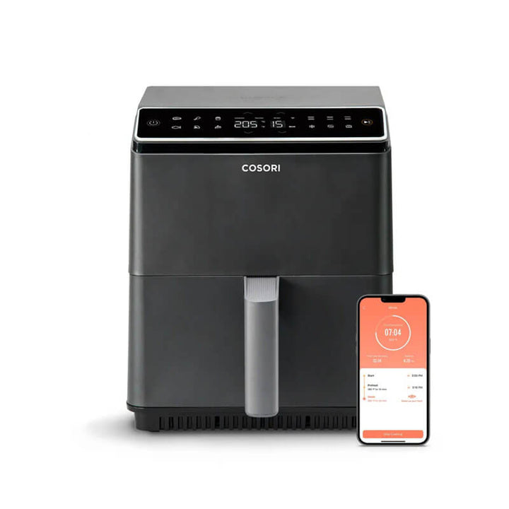 Фритюрник с горещ въздух Cosori Dual Blaze CAF-P681S, 6.4L, Черен