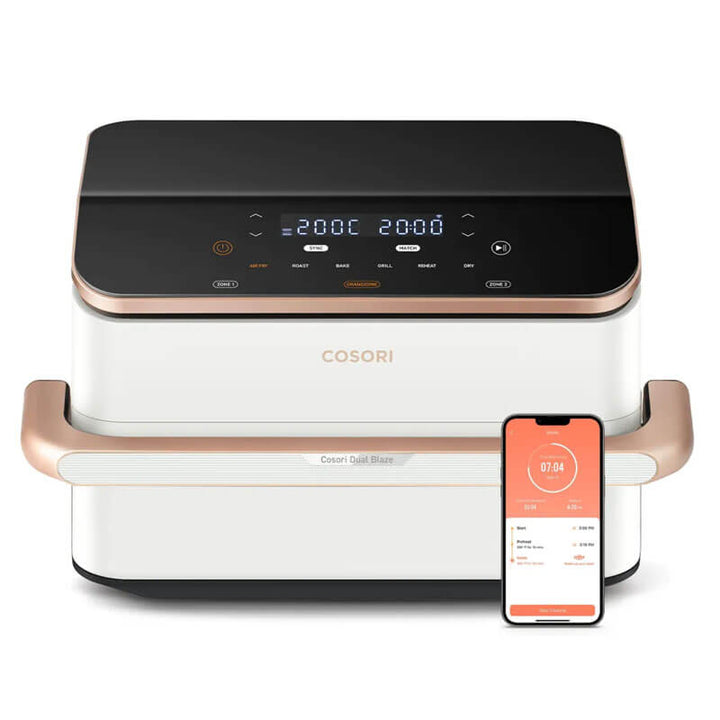 Фритюрник с горещ въздух Cosori Dual Blaze TwinFry CAF-TF101S, 10L, Бял