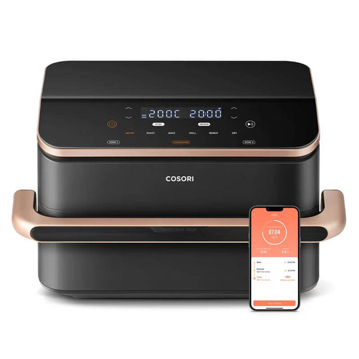Фритюрник с горещ въздух Cosori Dual Blaze TwinFry CAF-TF101S, 10L, Черен