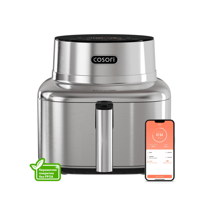 Фритюрник с горещ въздух Cosori Iconic CAF-SE601S, 6.2L, Неръждаема стомана