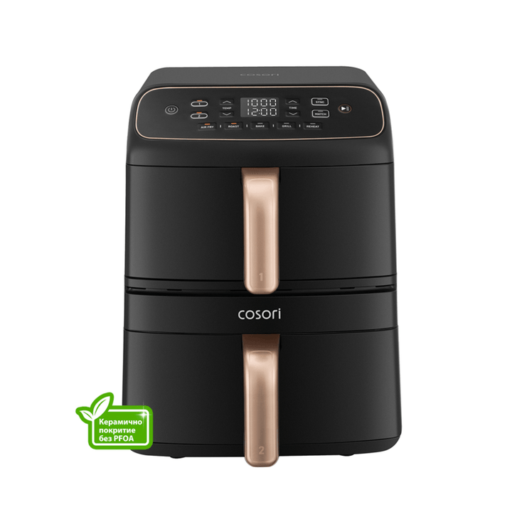 Фритюрник с горещ въздух Cosori Turbo Tower Compact CAF-DC861, 8.6L, Черен