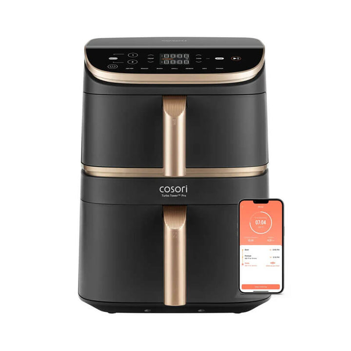 Фритюрник с горещ въздух Cosori Turbo Tower Pro CAF-DC123S, 10.8L, Черен