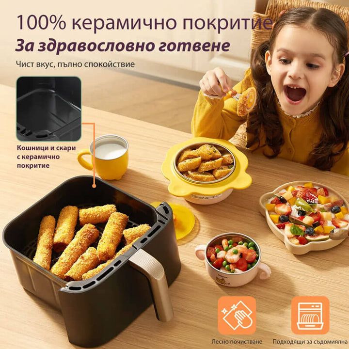 Фритюрник с горещ въздух Cosori Turbo Tower Pro CAF-DC123S, 10.8L, Черен
