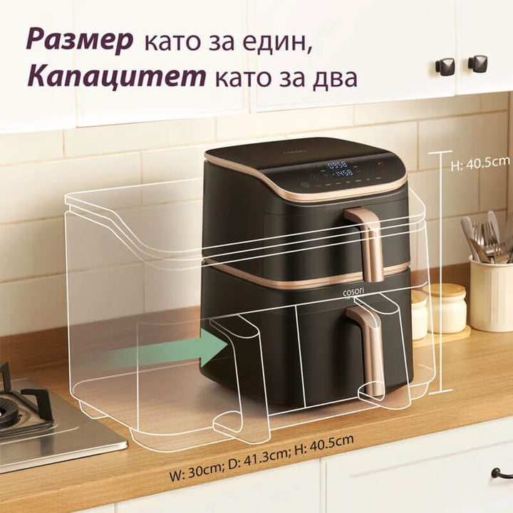 Фритюрник с горещ въздух Cosori Turbo Tower Pro CAF-DC123S, 10.8L, Черен