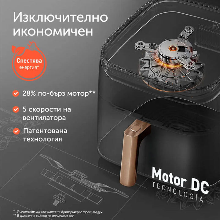 Фритюрник с горещ въздух Cosori TurboBlaze CAF-DC602, 6L, Черен
