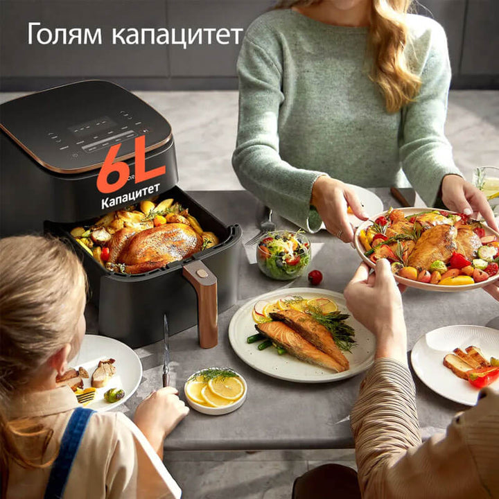 Фритюрник с горещ въздух Cosori TurboBlaze CAF-DC602, 6L, Черен