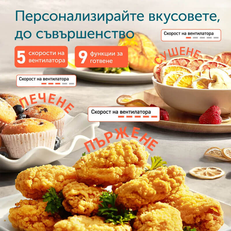 Фритюрник с горещ въздух Cosori TurboBlaze CAF-DC602, 6L, Черен