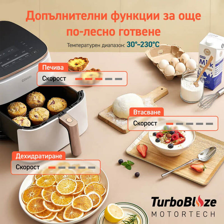 Фритюрник с горещ въздух Cosori TurboBlaze CAF-DC602, 6L, Бял