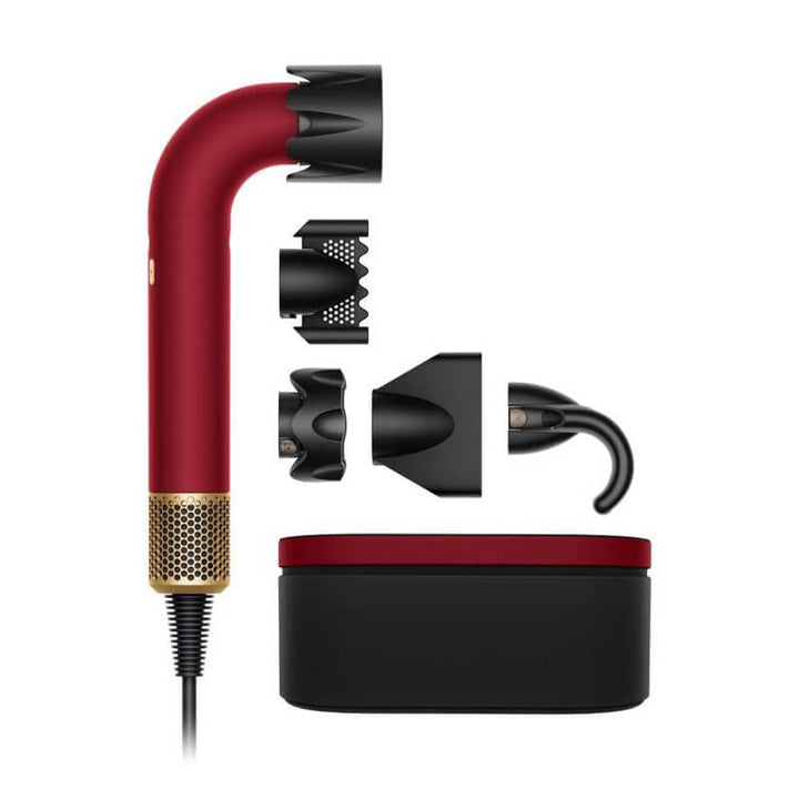 Сешоар Dyson - Supersonic r HD17 Straight+Wavy, 1700 W, 5 приставки, Red Velvet/Gold