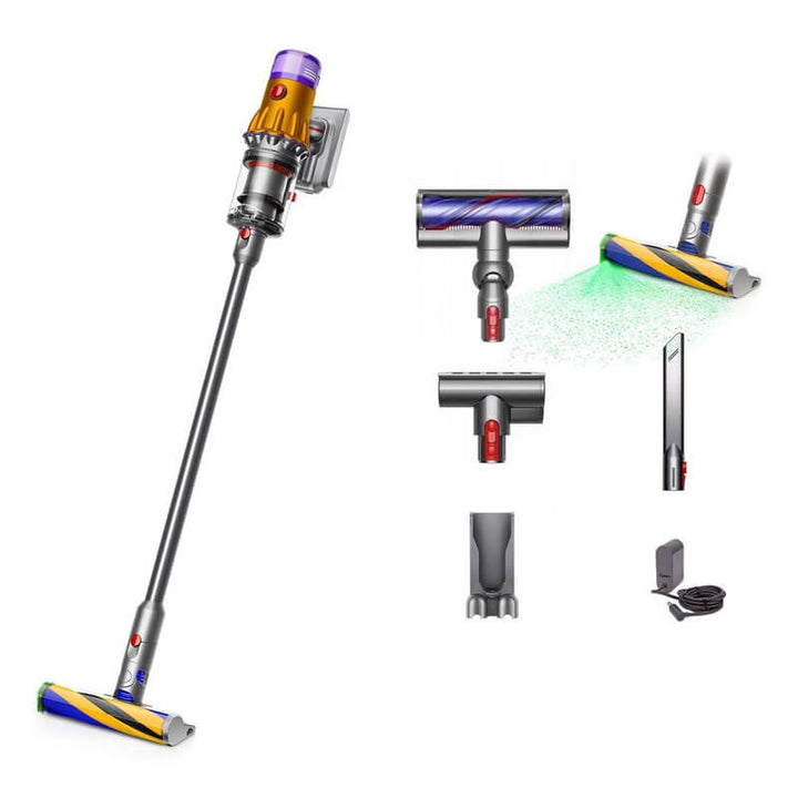 Вертикална прахосмукачка Dyson - V12 Detect Slim Absolute, SV46, херметизирана, жълта/никел