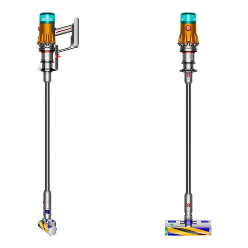 Вертикална прахосмукачка Dyson - V12 Detect Slim Absolute, SV46, херметизирана, жълта/никел