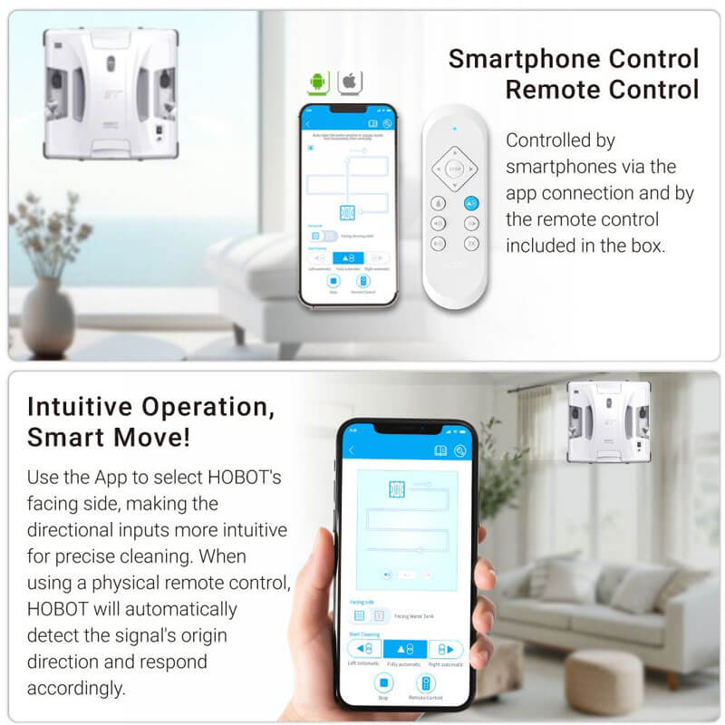 Hobot S7 PRO – робот за миене на прозорци с 2 вибриращи мопа и автоматично пръскане