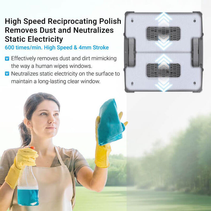 Hobot S7 PRO – робот за миене на прозорци с 2 вибриращи мопа и автоматично пръскане