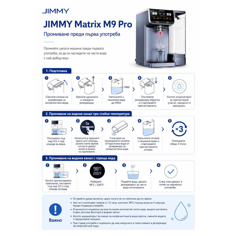 Система за пречистване на вода с обратна осмоза JIMMY Matrix M9 Pro, без монтаж