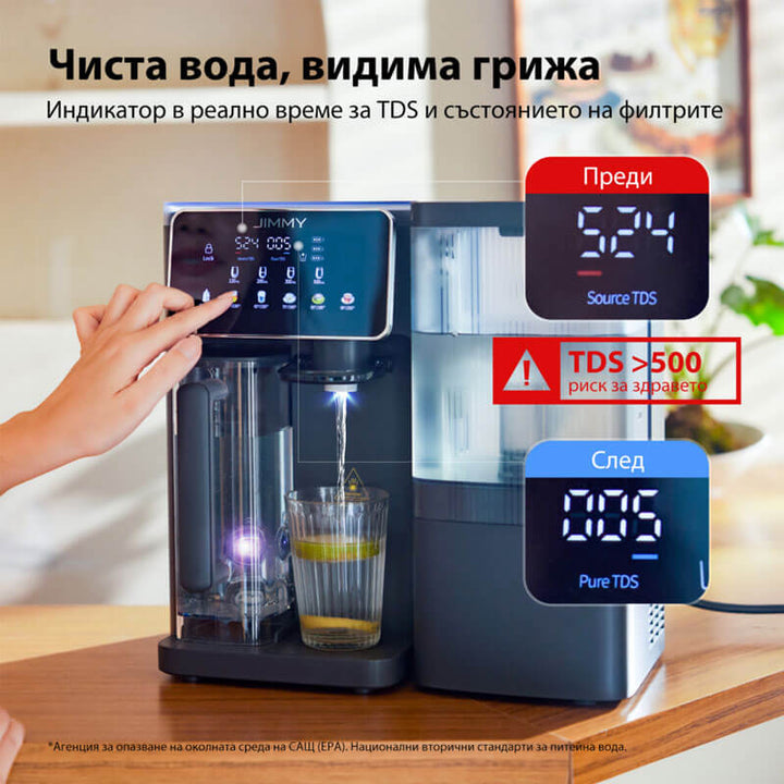 Система за пречистване на вода JIMMY R9 Pro, топла и студена вода, без монтаж