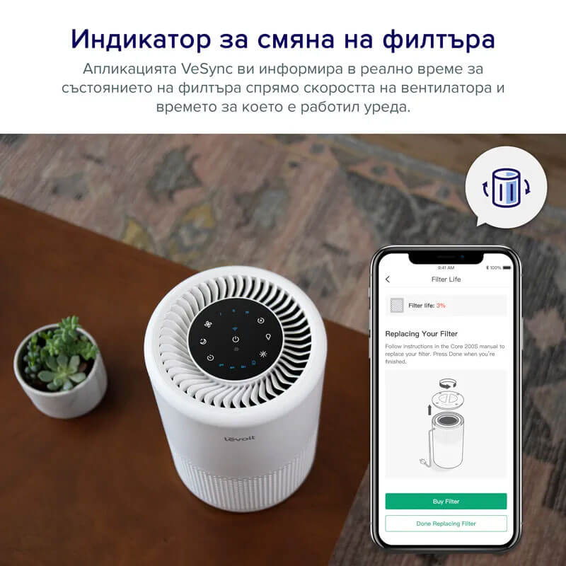 Пречиствател за въздух Levoit Core 200S, 35㎡