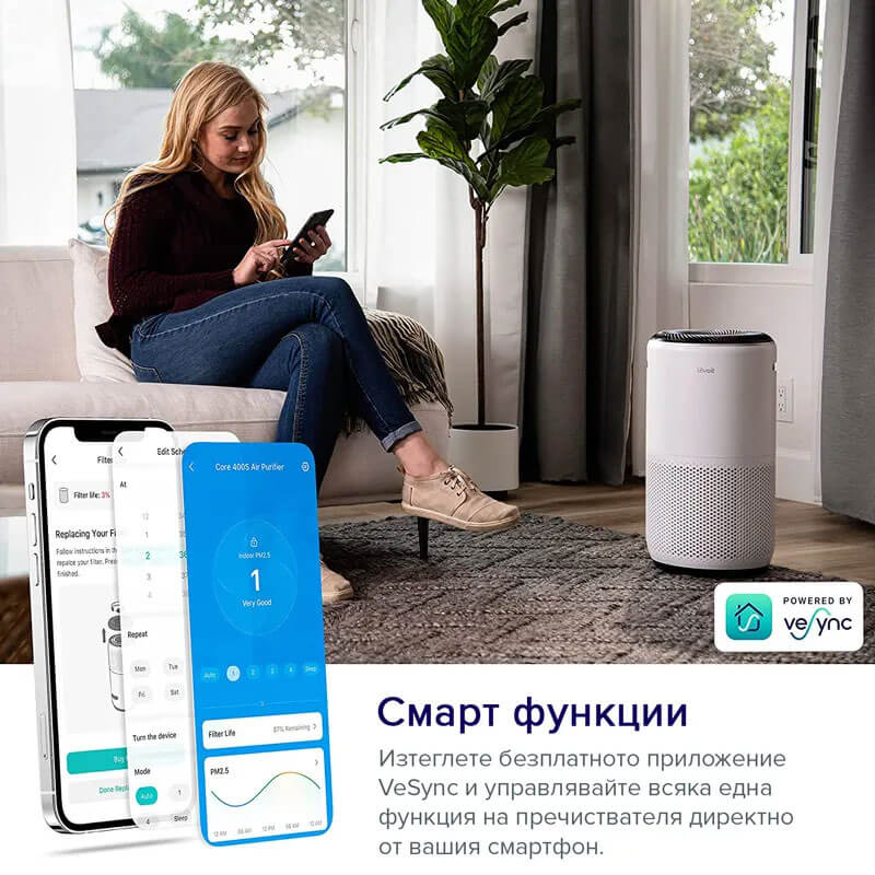 Пречиствател за въздух Levoit Core 400S, 83㎡