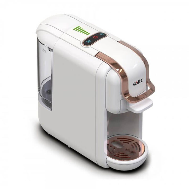 Кафемашина 8 в 1 Oliver Voltz OV51171M8R, 1450W, 19 бара, резервоар 0.6 л., 5 адаптера, Бял/Златист