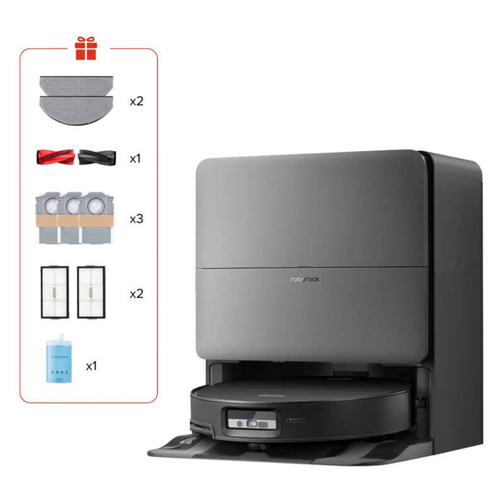 Прахосмукачка робот Roborock Saros 20 Complete Black, 65W, 36000 Pa, 259 мл/2.5 л, AdaptiLift 3.0, Сухо и мокро почистване, StarSight 2.0, 200 мин автономност, Черен