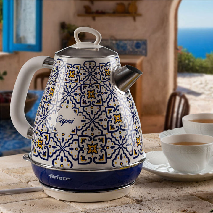 Електрическа кана Ariete - Vintage Capri 2869, 1.7 л, синьо-бяла