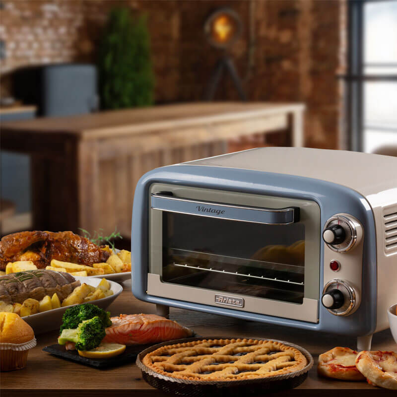 Мини фурна Ariete - Vintage 3919, 10 л, 800W, бежова / зелена / светлосиня