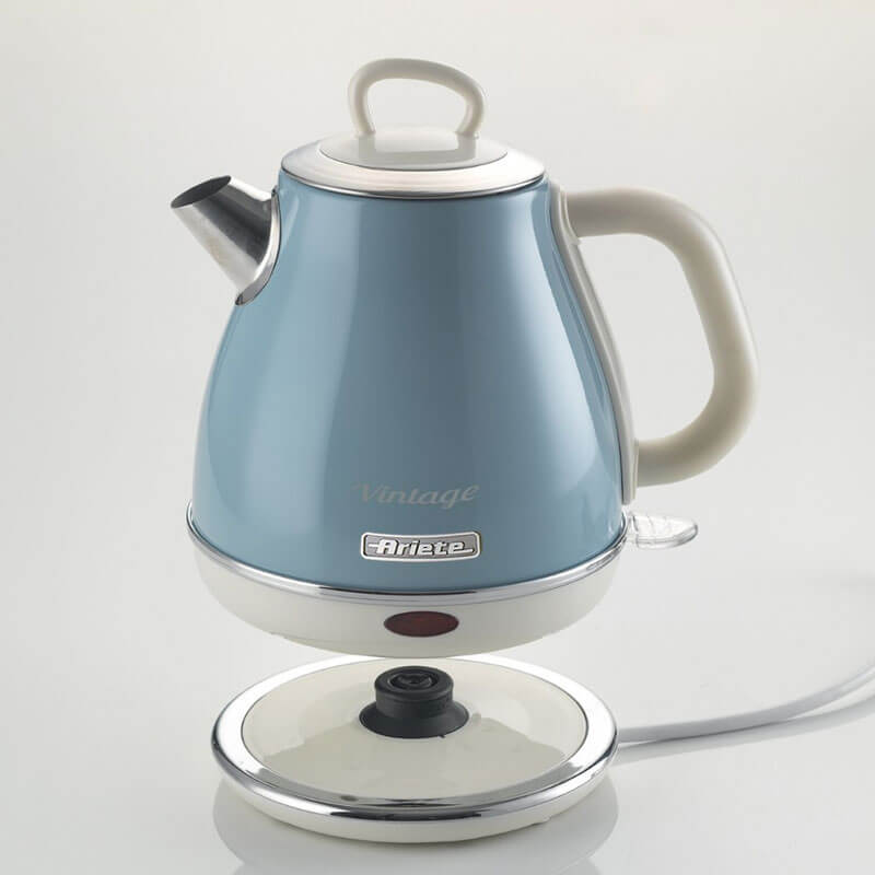 Електрическа кана Ariete - Vintage 2868, 1 л, 1600W, светлосиня / бежова / зелена