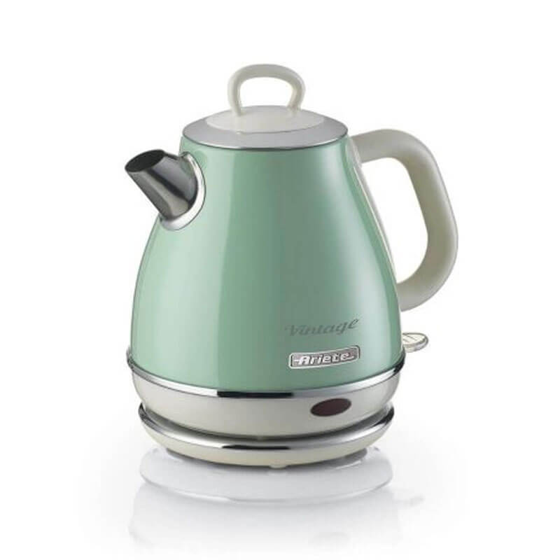 Електрическа кана Ariete - Vintage 2868, 1 л, 1600W, светлосиня / бежова / зелена